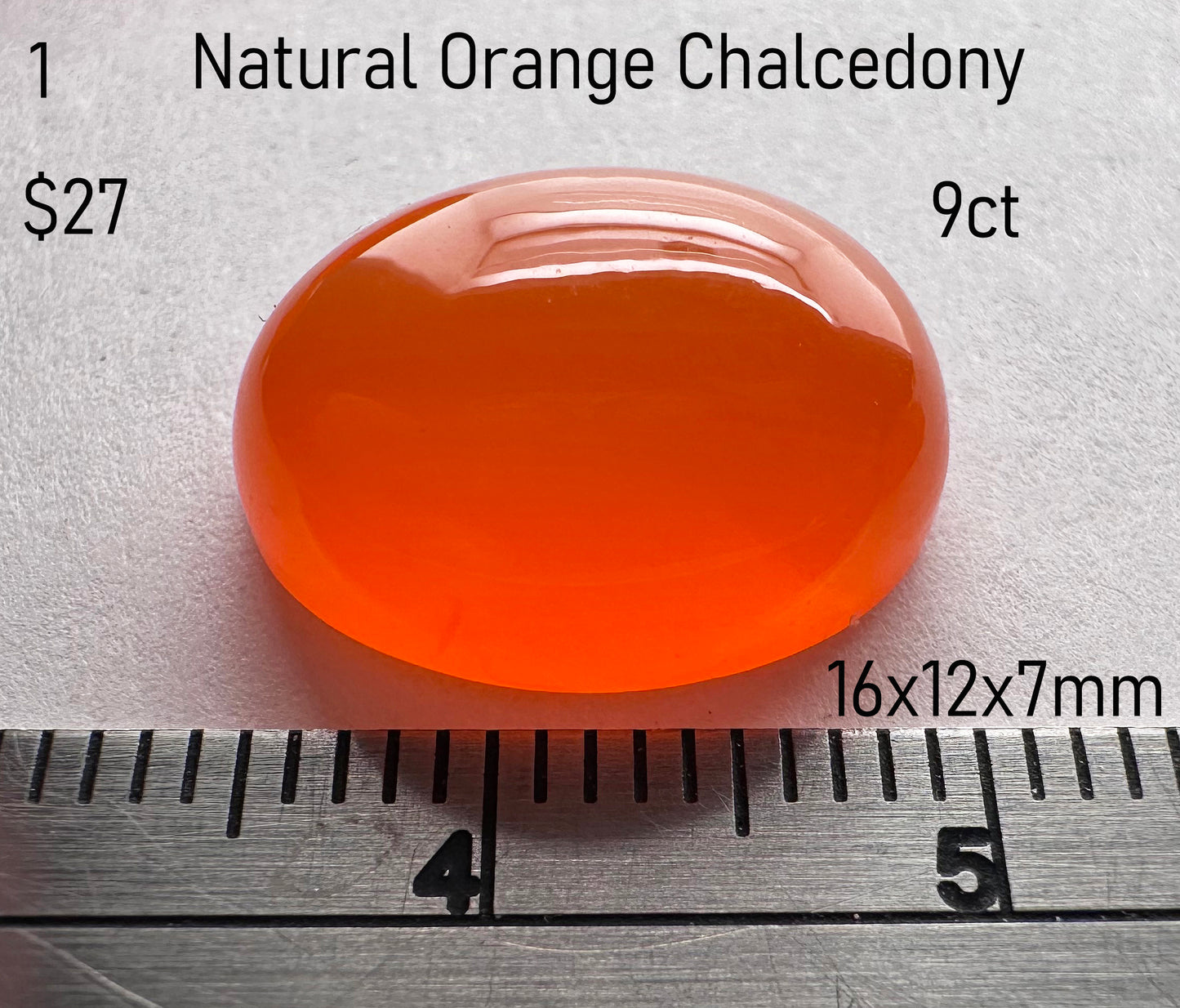 Chalcedony - Natural - Madagascar - Orange - 9ct