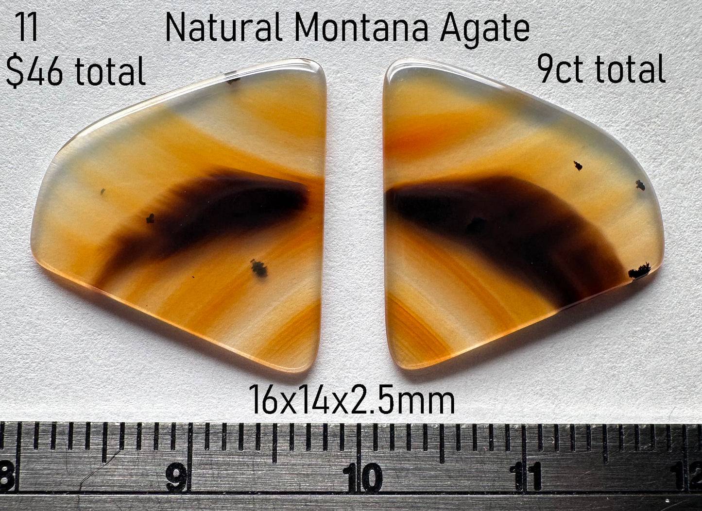 Agate - Natural - Montana - 9ct total