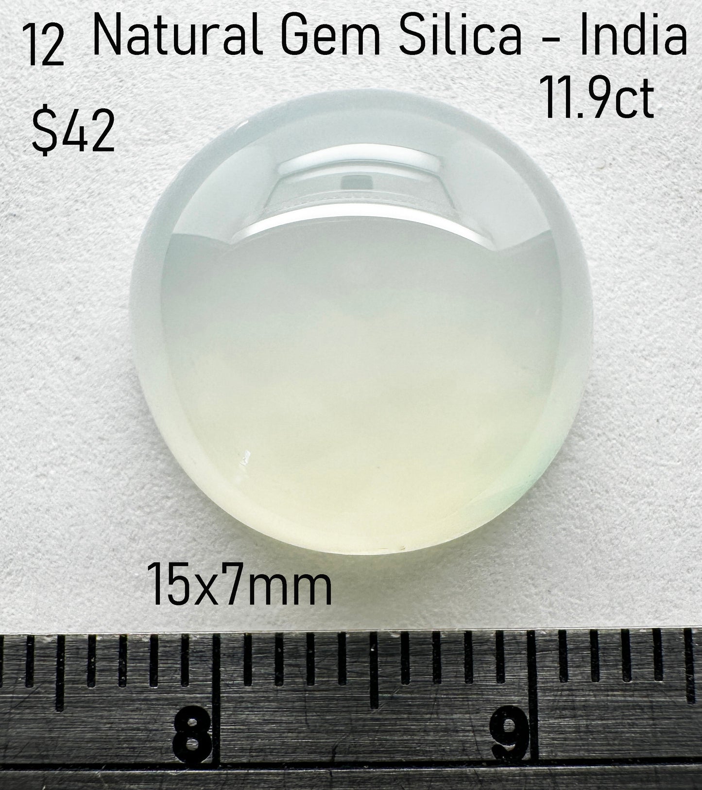 Gem Silica - Natural - India - 11.9ct
