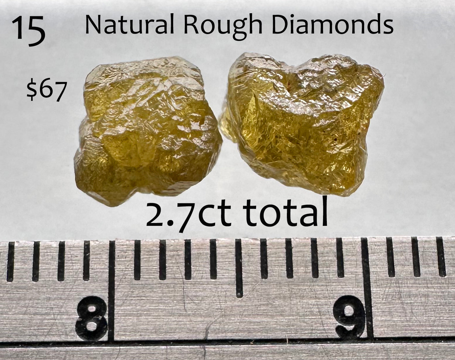 Diamond - Rough - Natural - 2.7ct total
