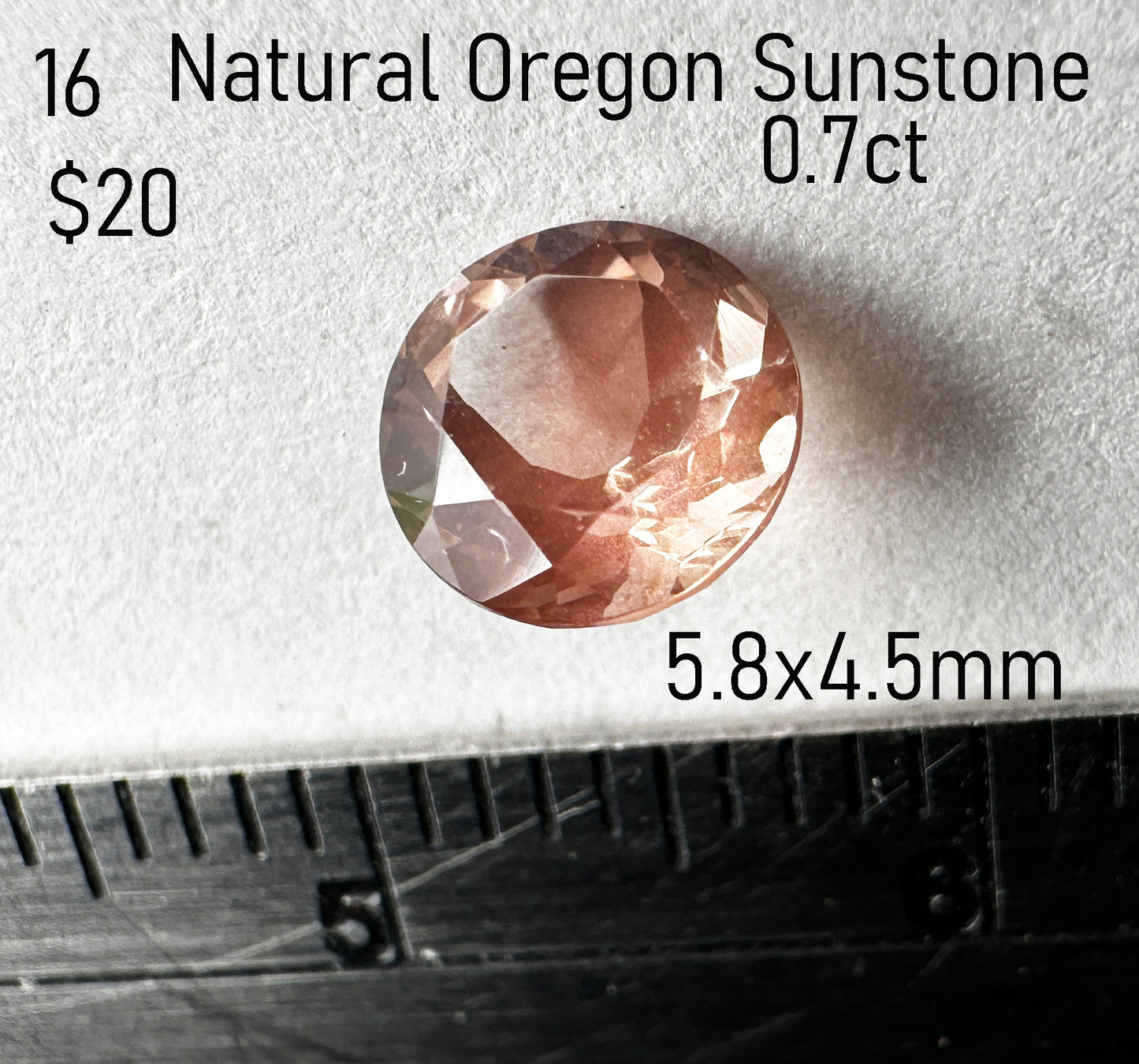 Sunstone - Natural - Oregon - 0.7ct