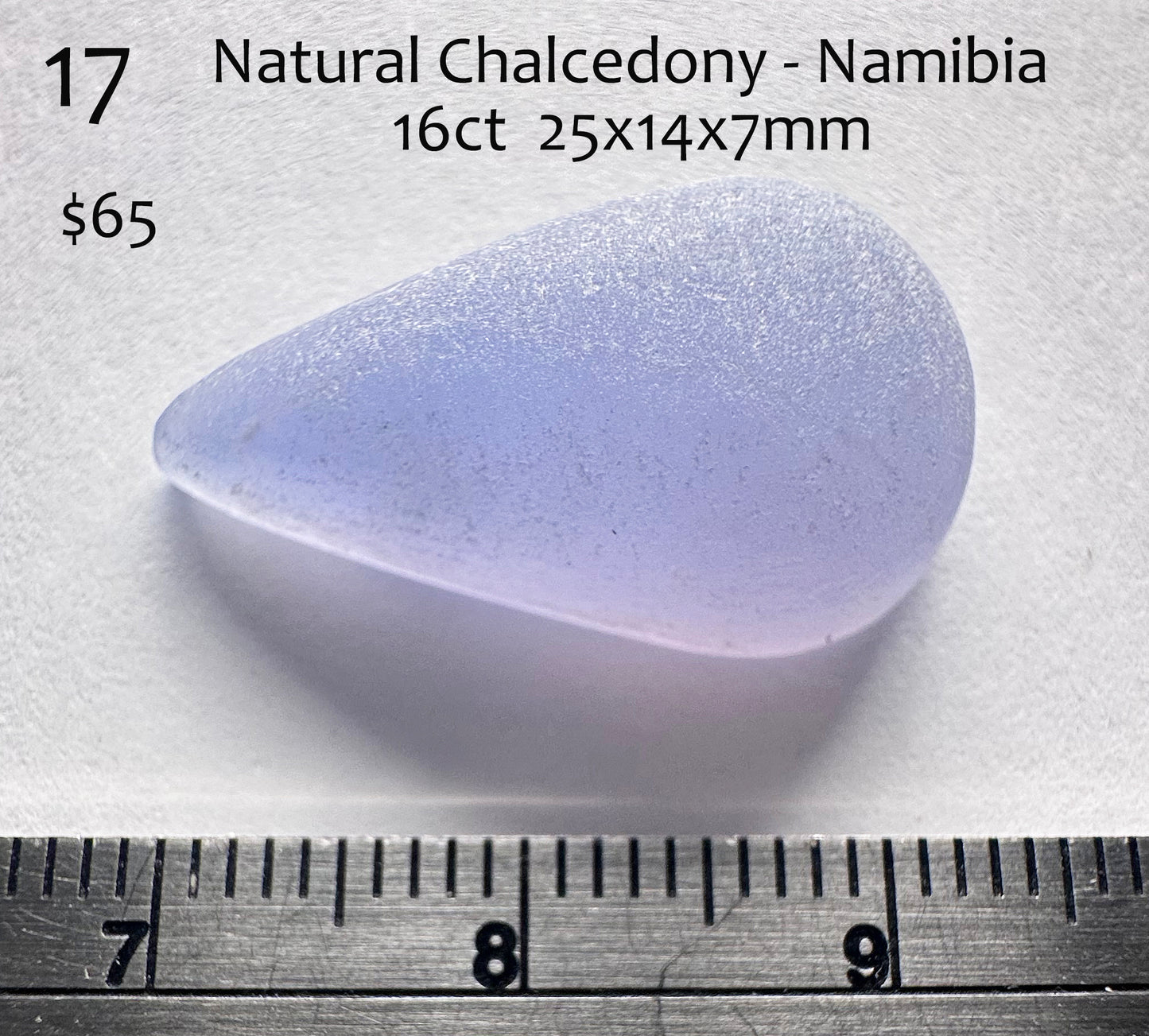 Chalcedony - Natural - Namibia - Frosted - 16ct