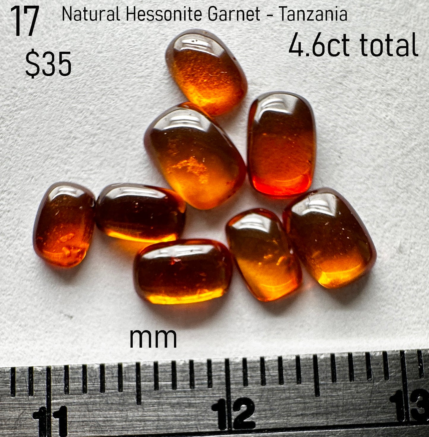 Garnet - Natural - Hessonite - Tanzania - 4.6ct total