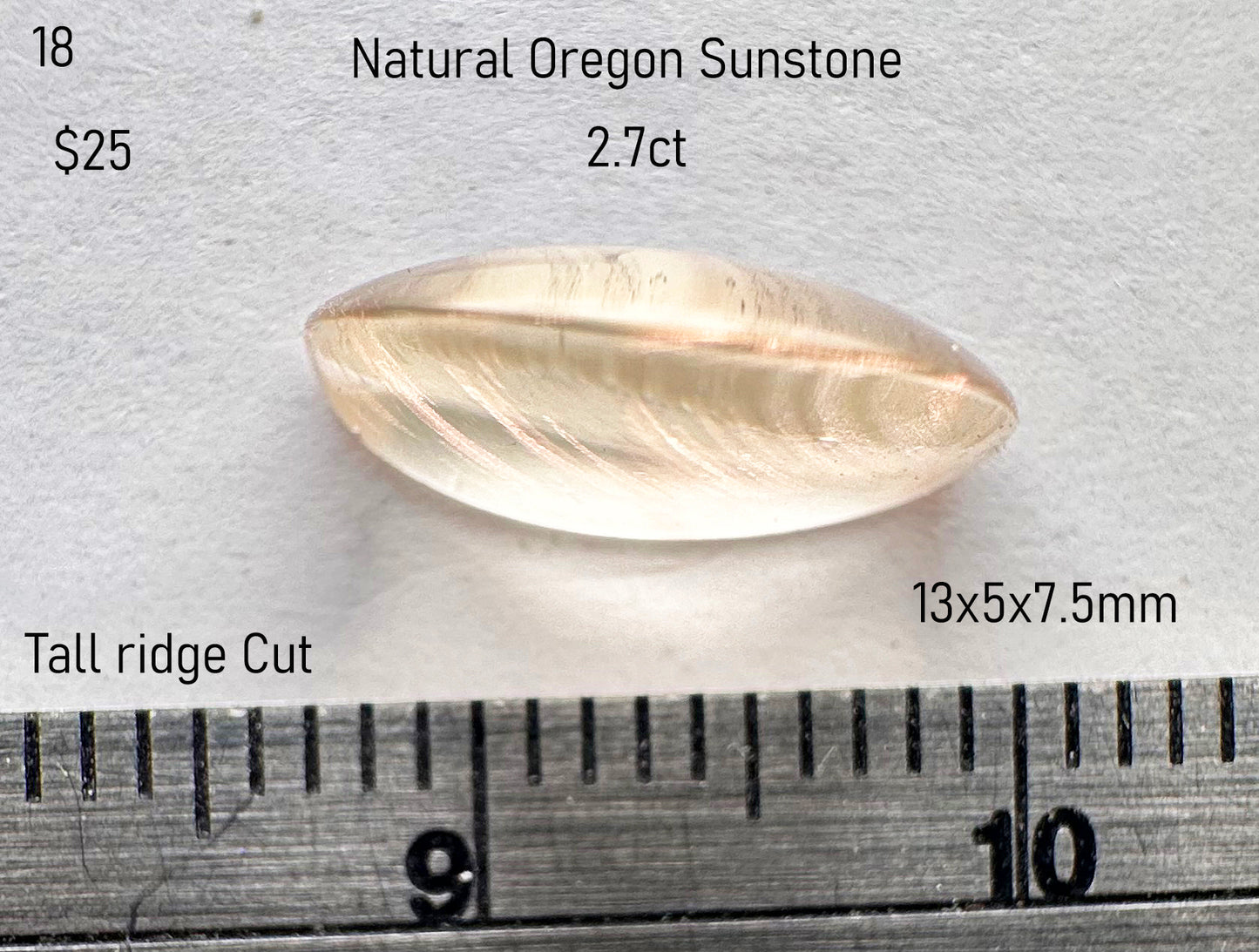 Sunstone - Natural - Oregon - 2.7ct