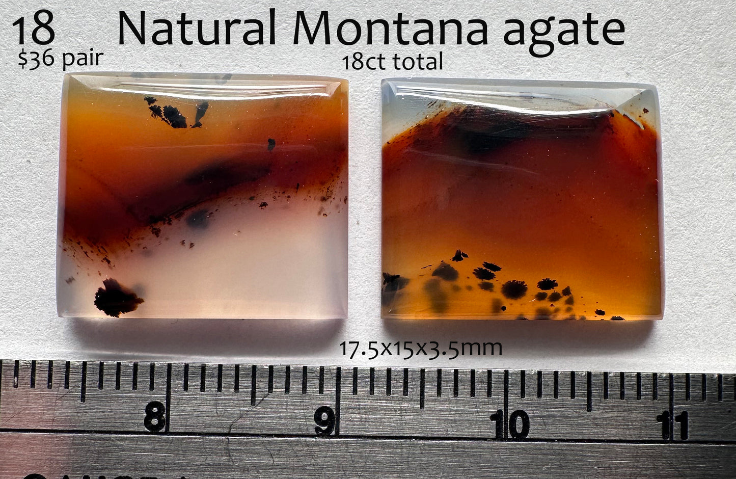 Montana Agate - Natural - Montana - 18ct total