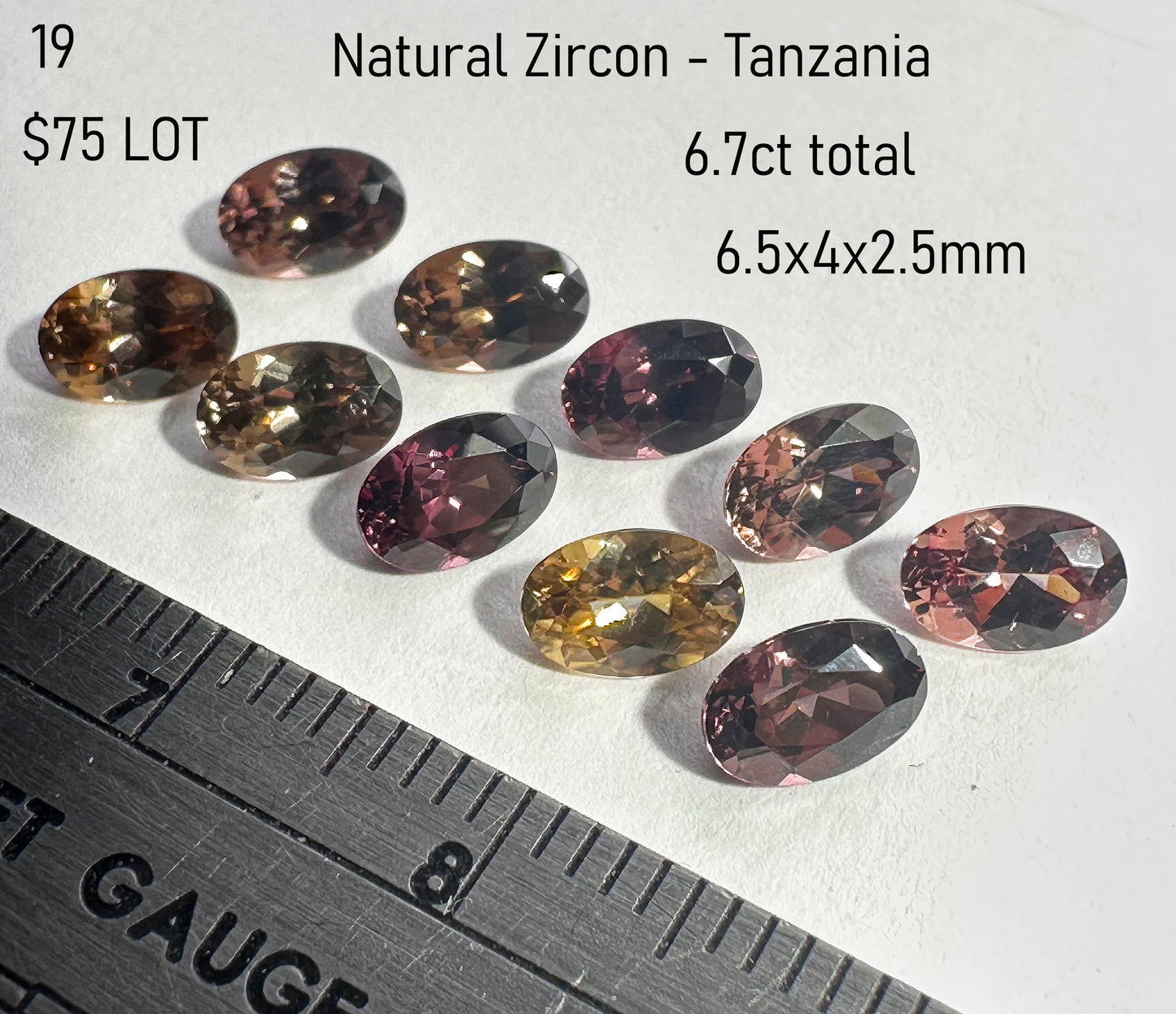 Zircon - Natural - Tanzania - 6.7ct total