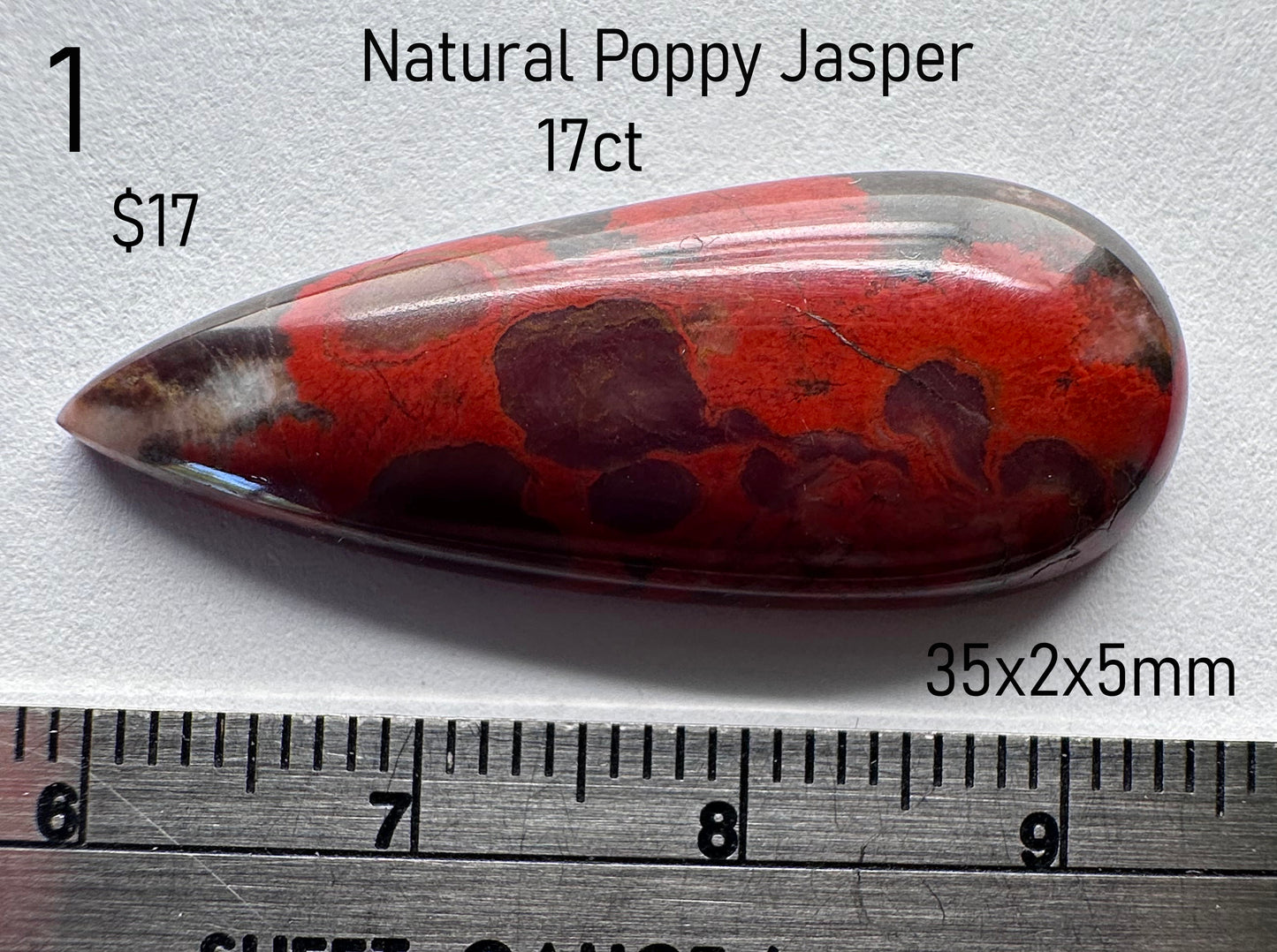 Poppy Jasper - Natural - Montana - 17ct