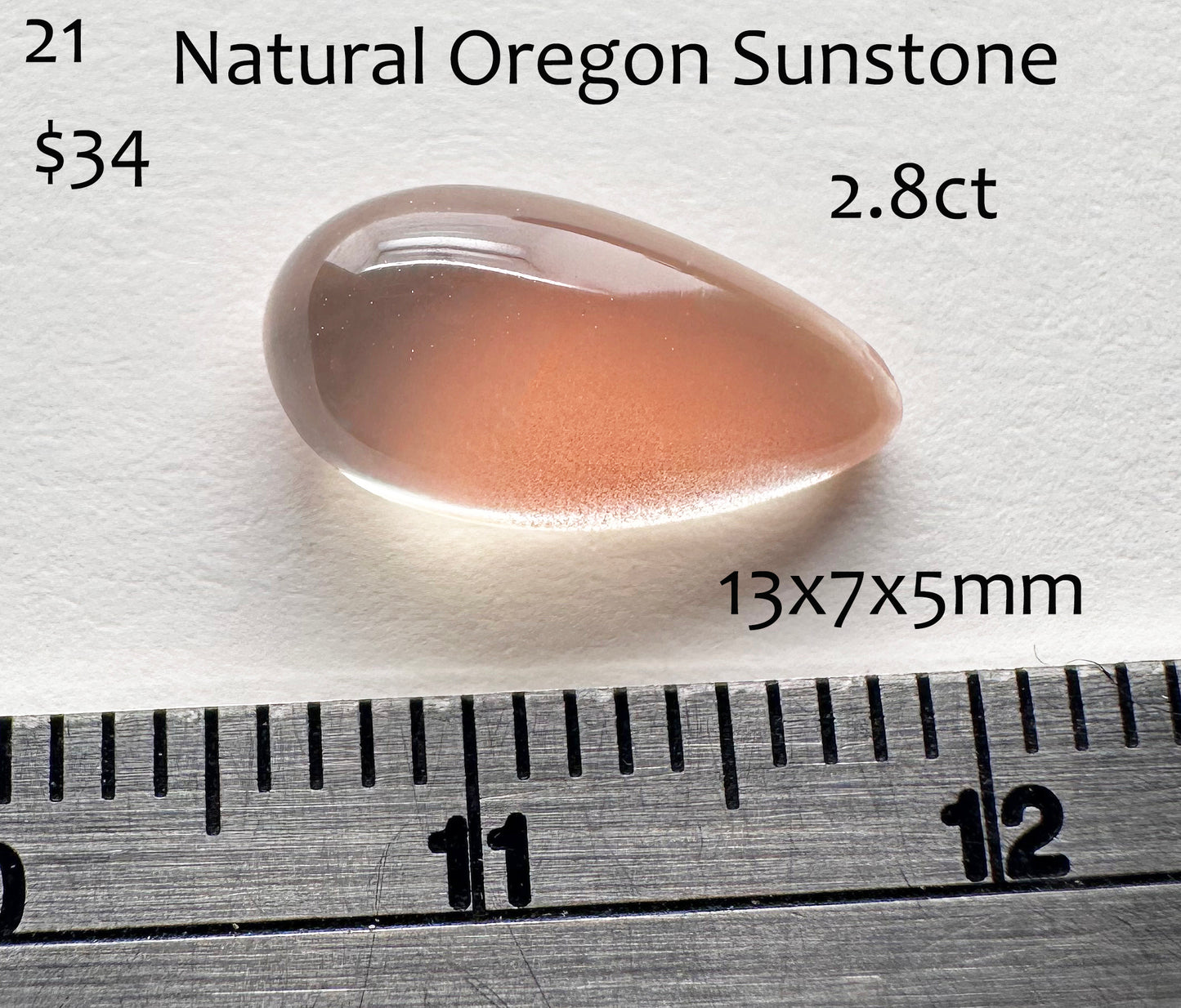 Sunstone - Natural - Oregon - 2.8ct
