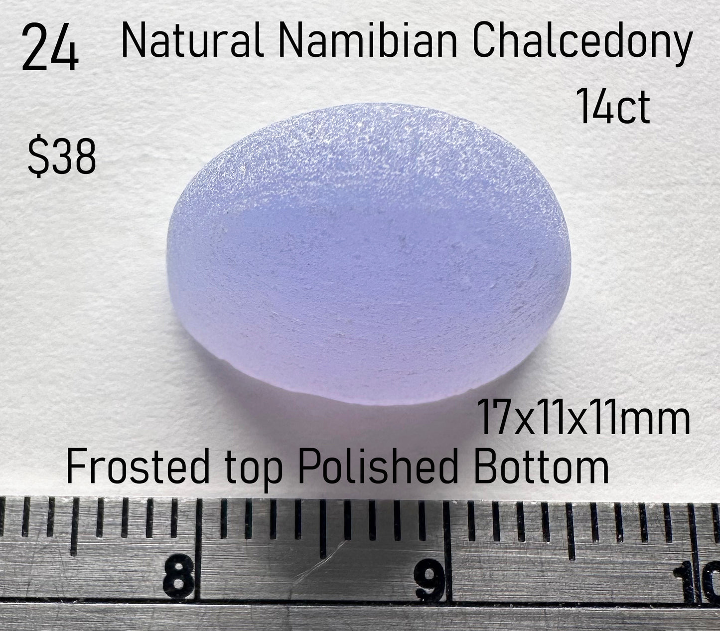 Chalcedony - Natural - Namibia - Frosted - 14ct