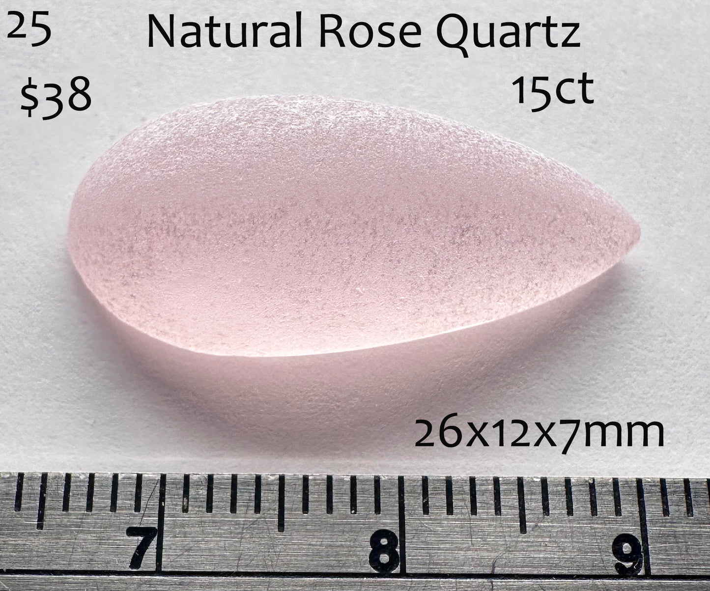 Rose Quartz - Natural - Bolivia - Frosted - 15ct