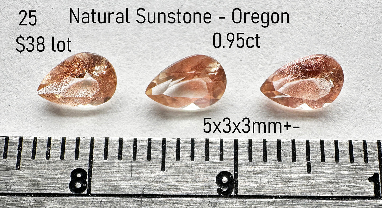 Sunstone - Natural - Oregon - 0.95ct total