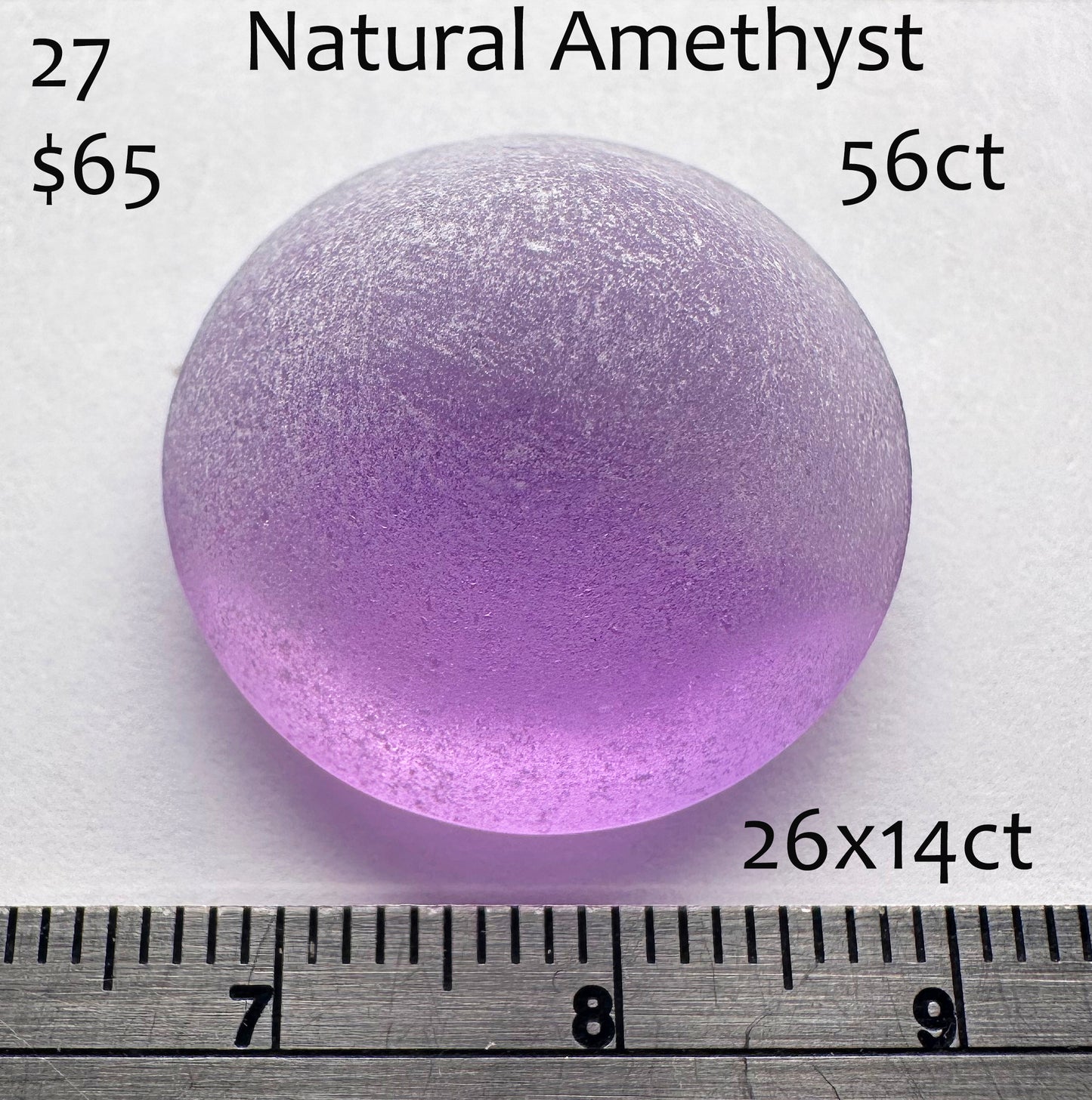 Amethyst - Natural - Bolivia - Frosted - 56ct