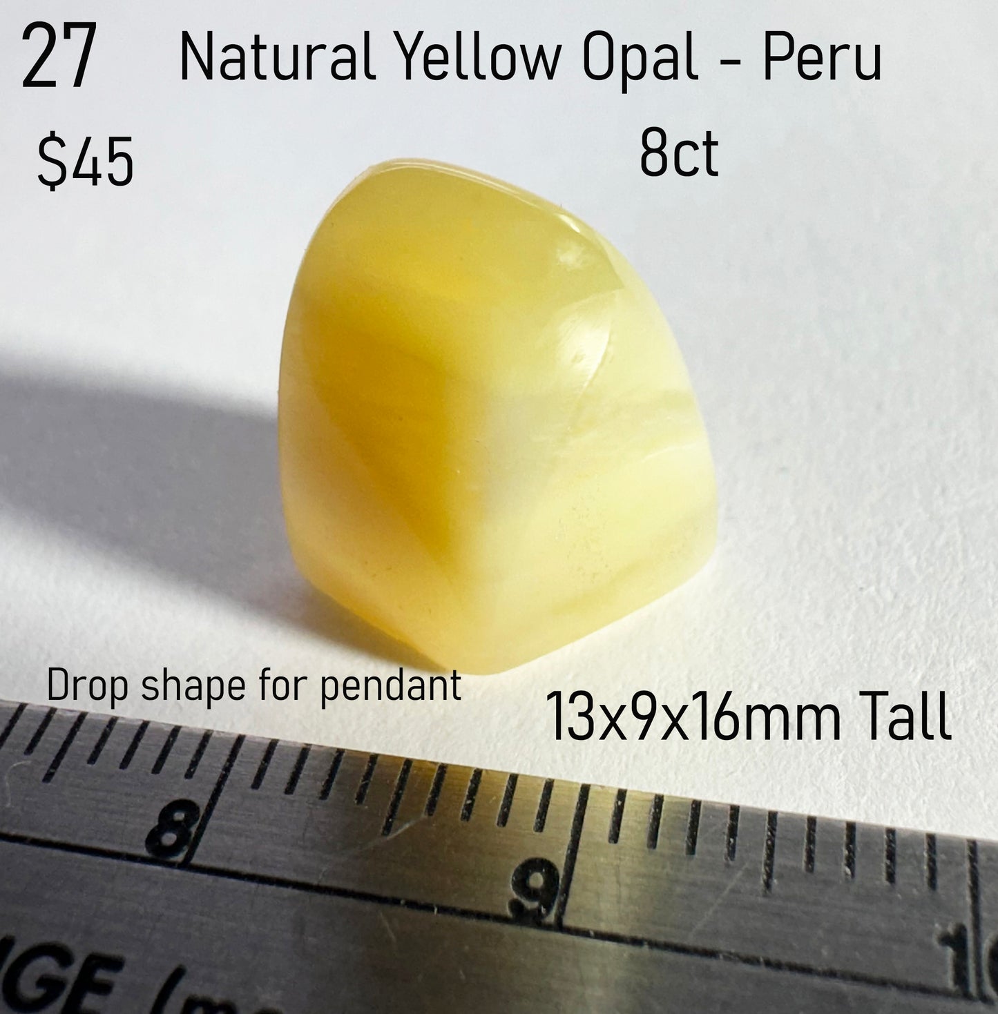 Opal - Natural - Peru - Yellow - 8ct