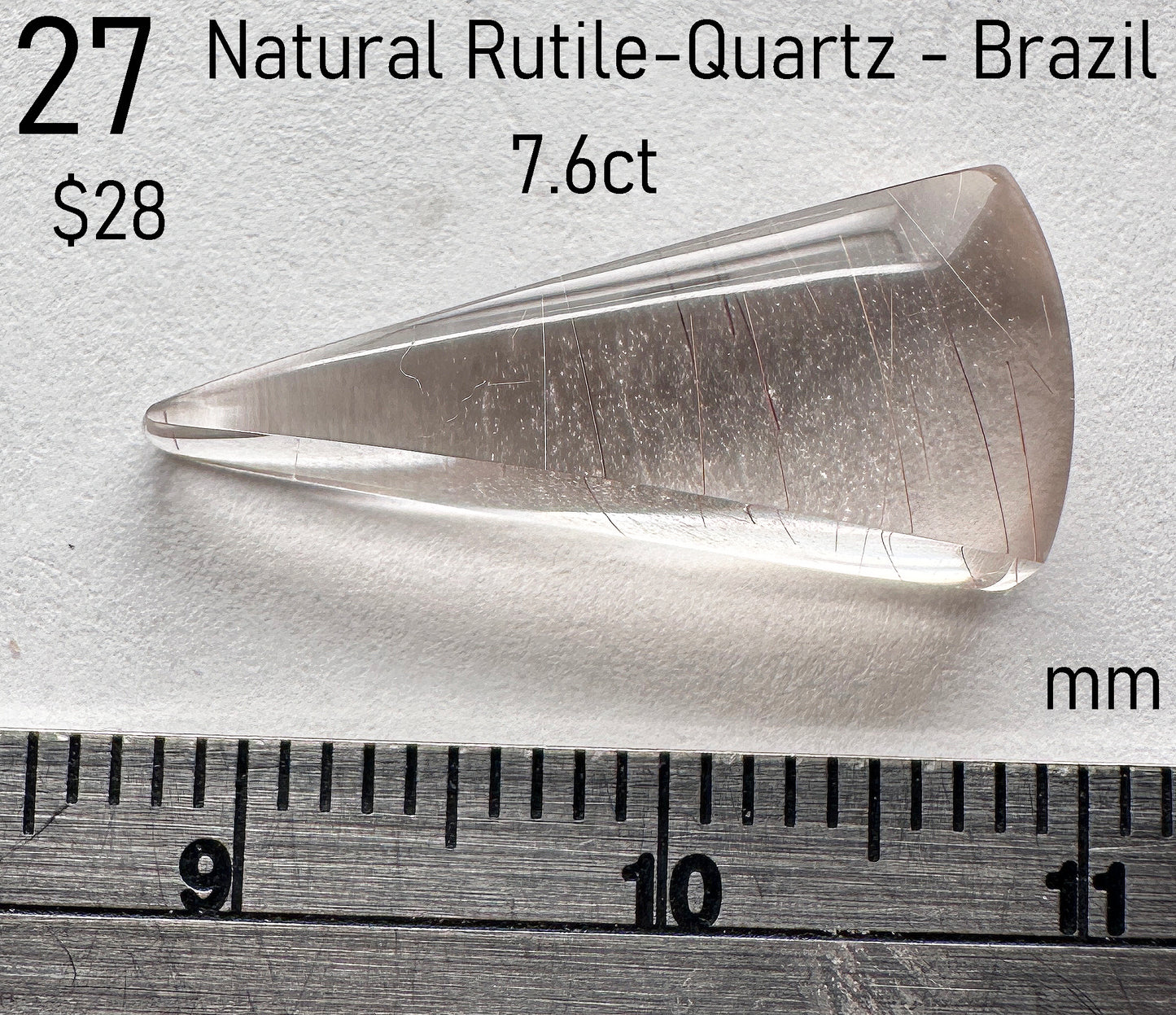 Rutilated Quartz - Natural - Brazil - 7.6ct