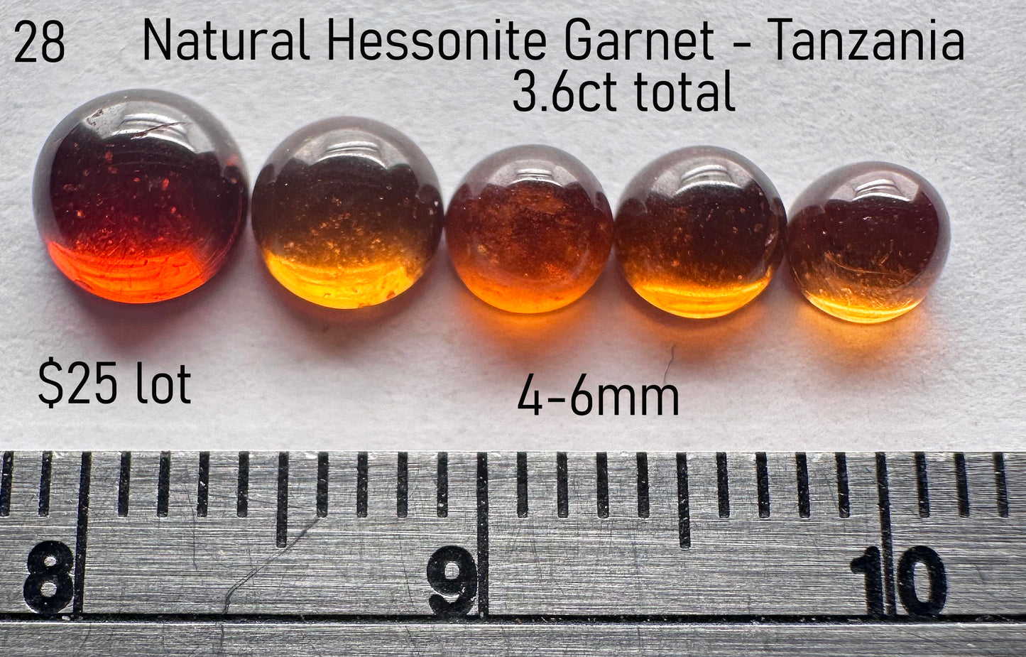 Garnet - Natural - Hessonite - Tanzania - 3.6ct total