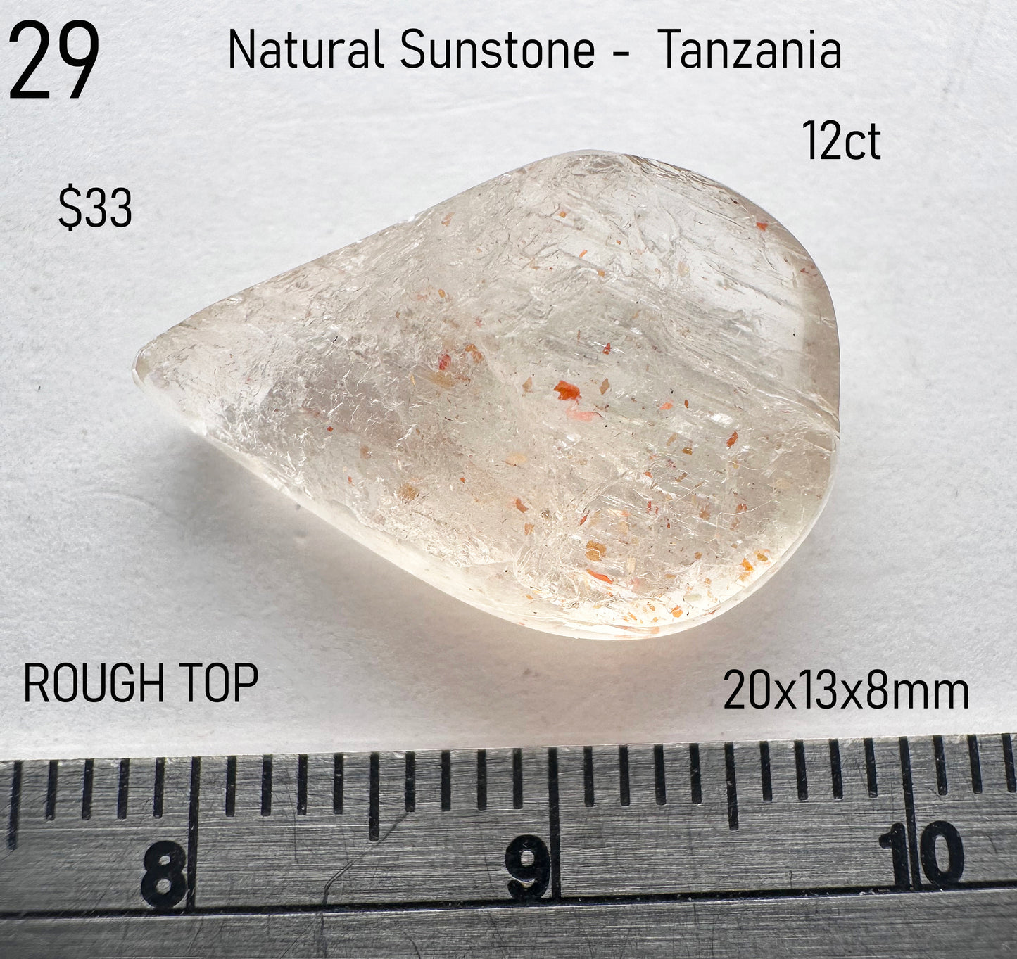 Sunstone - Natural - Tanzania - Illusion - 12ct