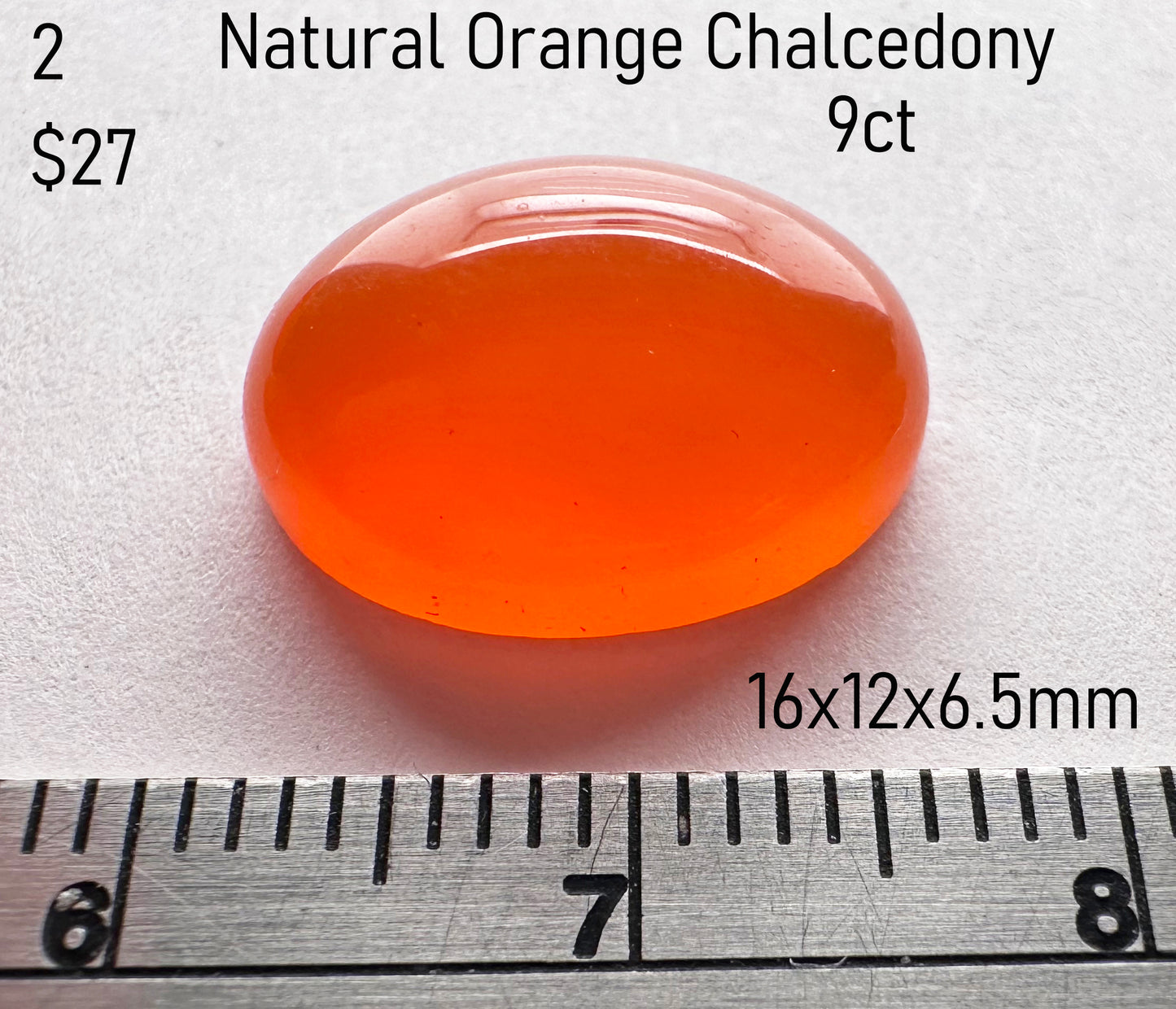 Chalcedony - Natural - Madagascar - Orange - 9ct b