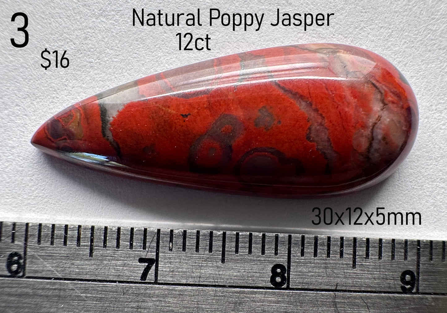 Poppy Jasper - Natural - Montana - 12ct