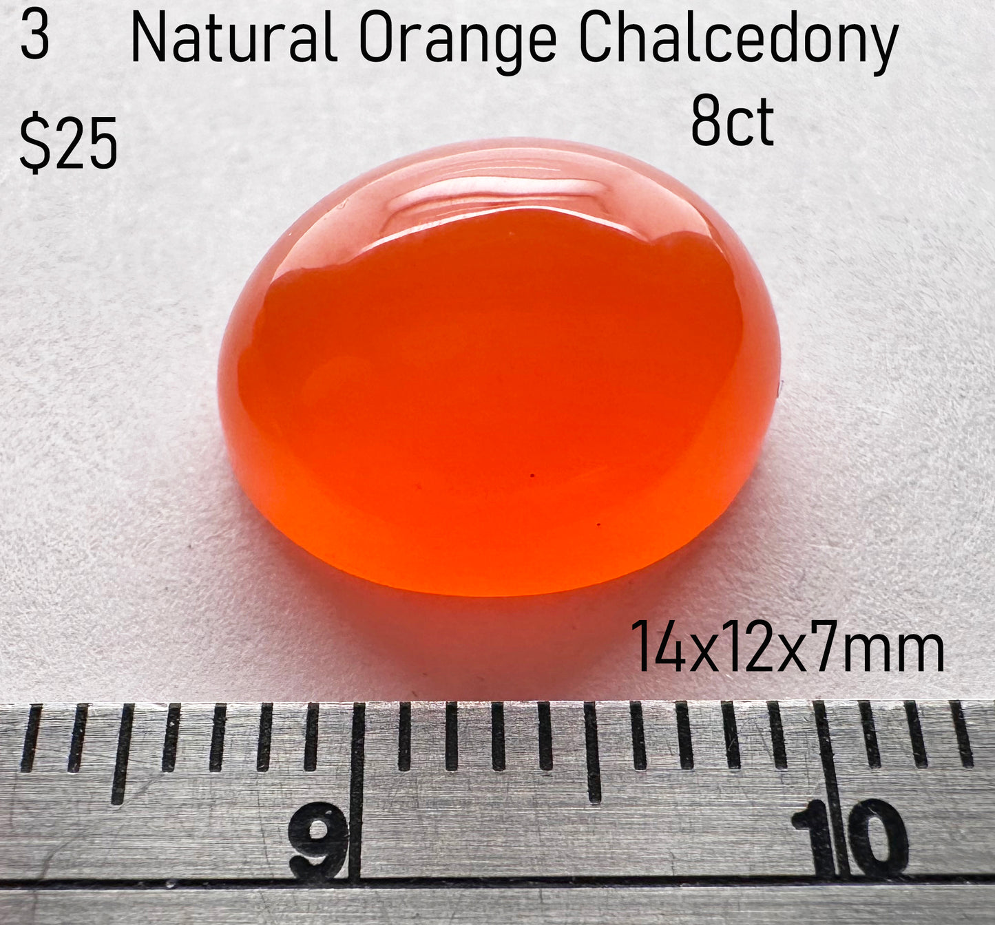 Chalcedony - Natural - Madagascar - Orange - 8ct