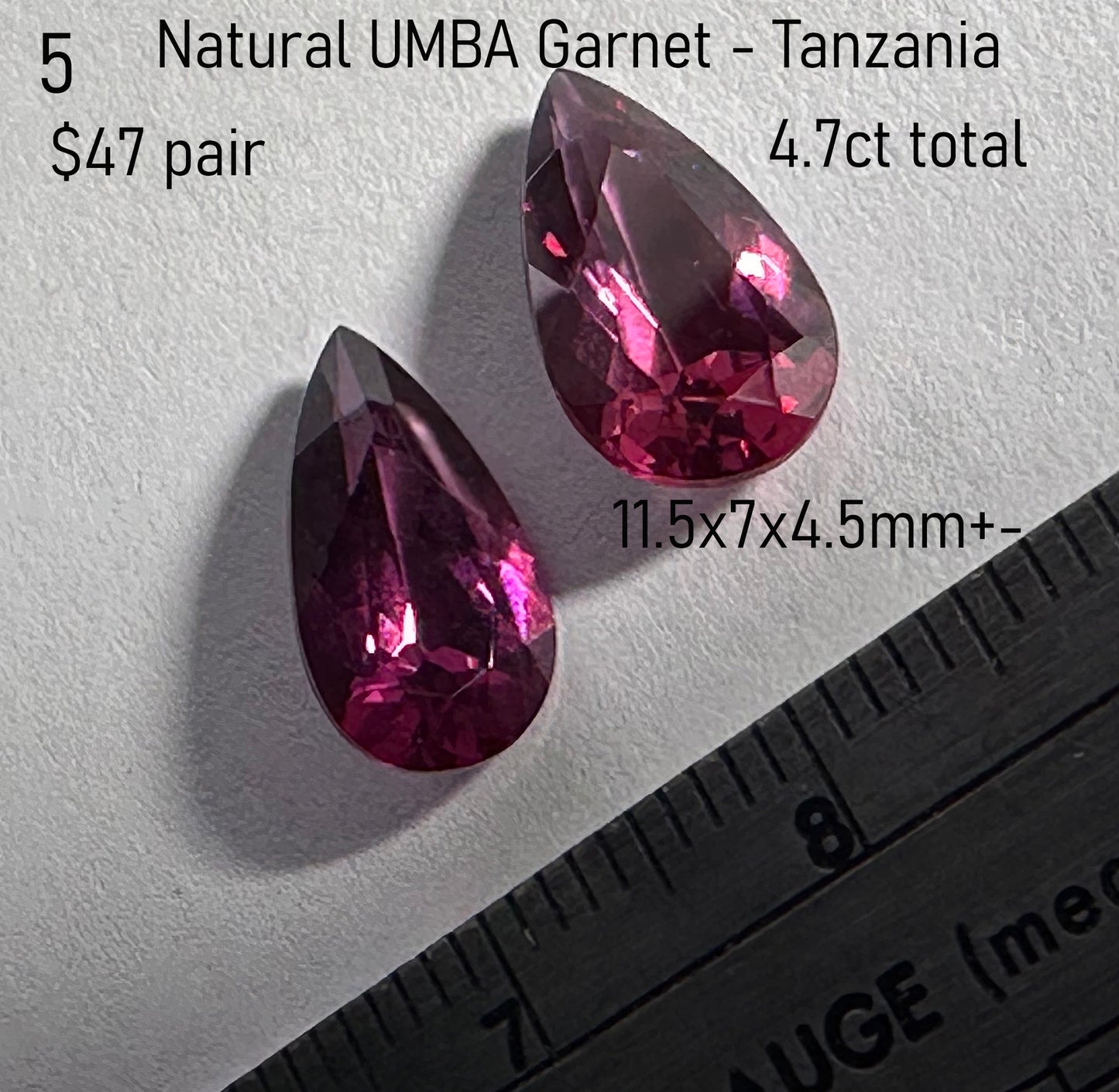 Garnet - Natural - Tanzania - 4.7ct total