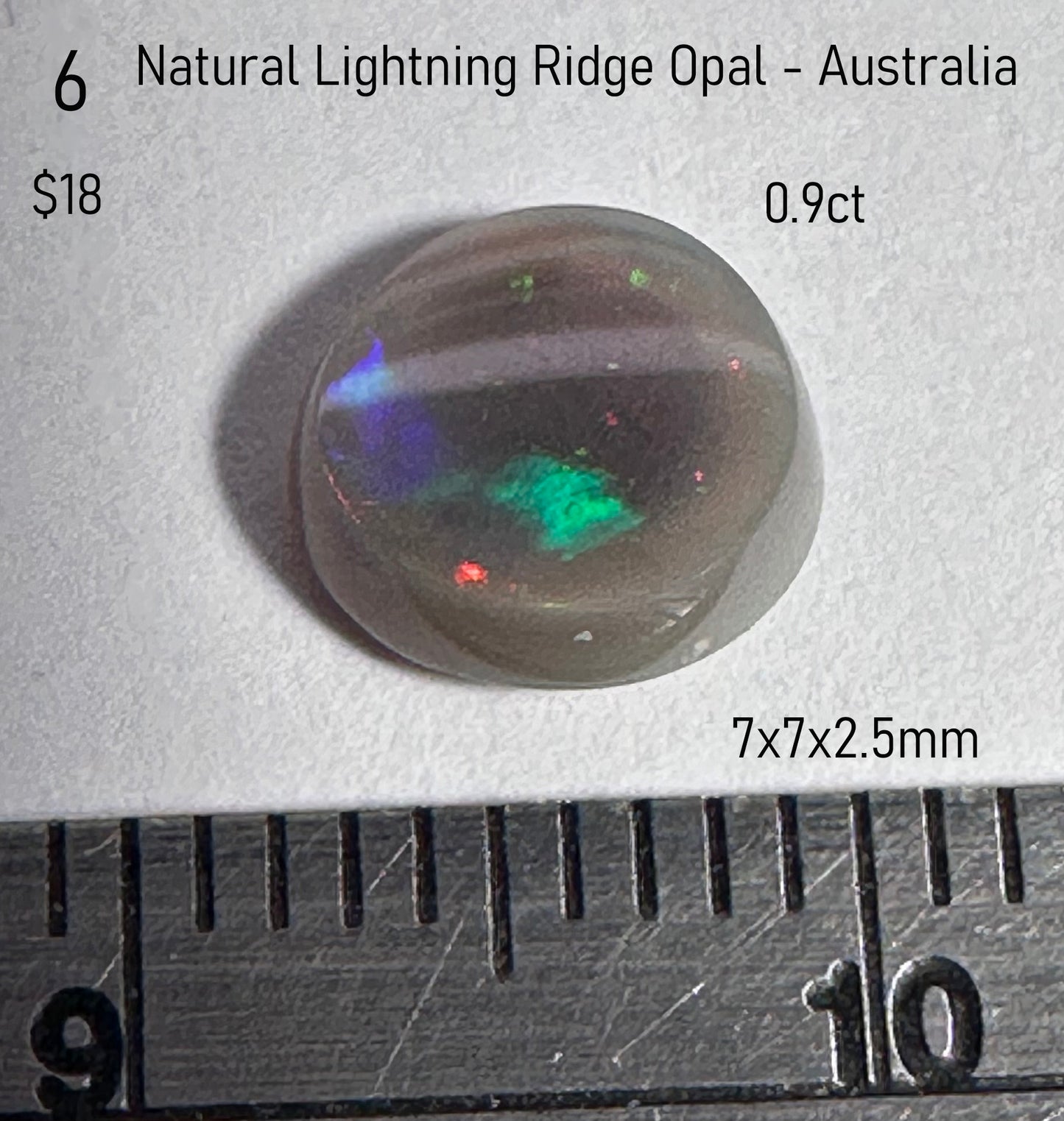 Opal - Natural - Lightning Ridge - Australia - 0.9ct