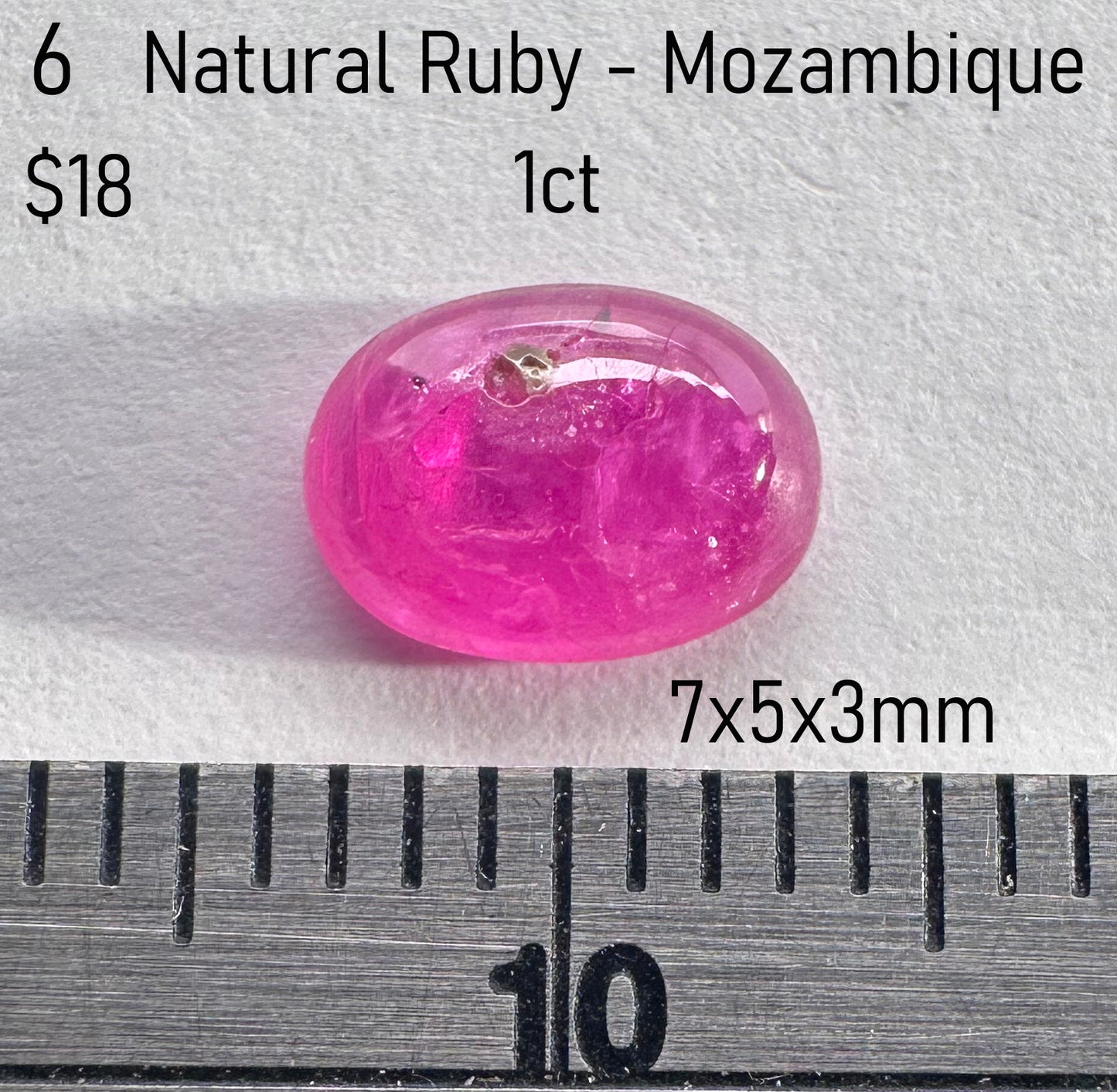 Ruby - Natural - Mozambique - 1ct