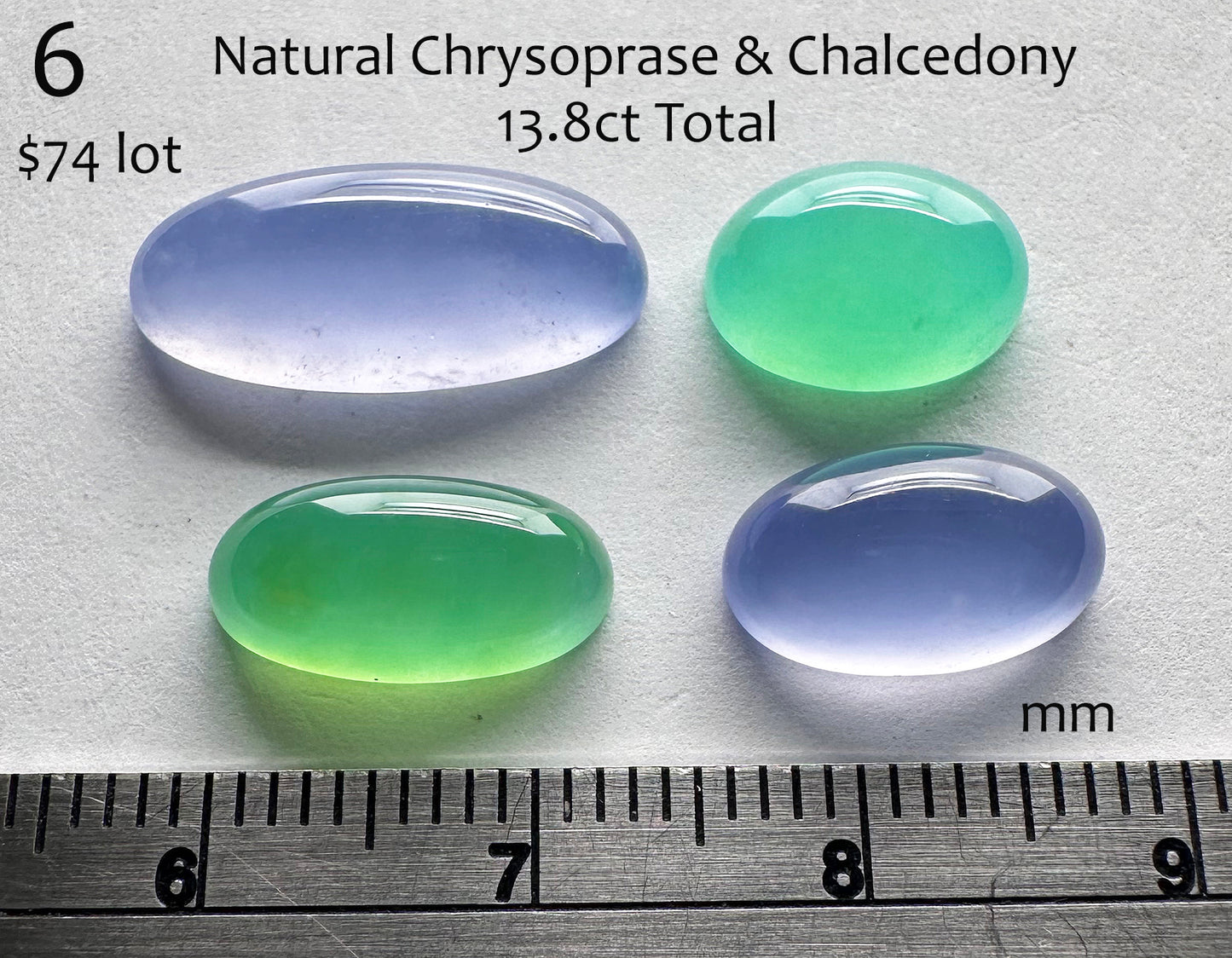 Chalcedony - Natural - Namibia - Chrysoprase - Natural - Australia - 13.8ct total