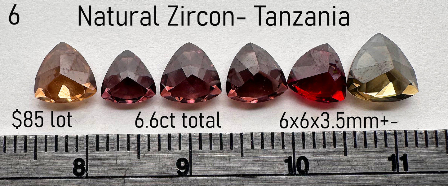 Zircon - Natural - Tanzania - 6.6ct total