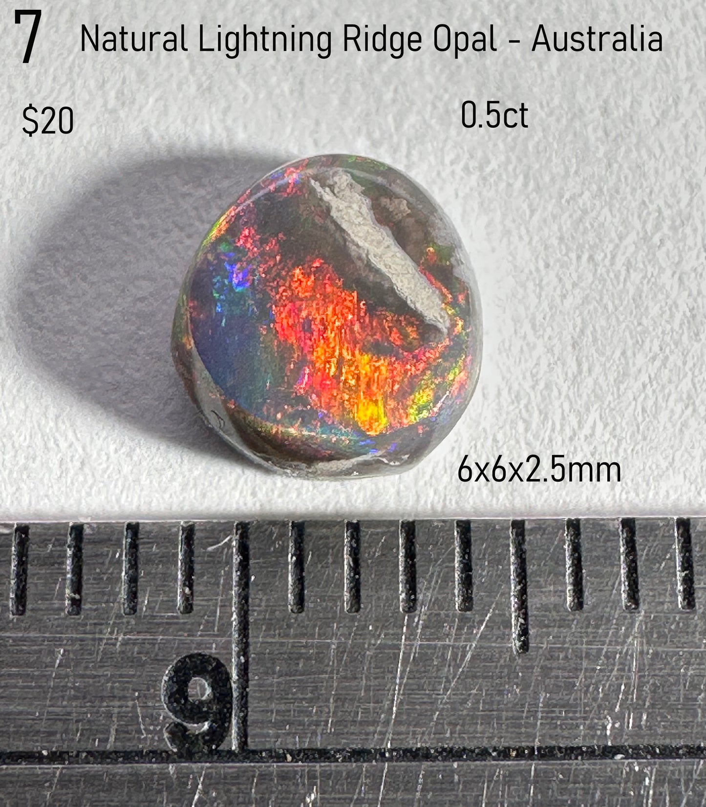 Opal - Natural - Lightning Ridge - Australia - 0.5ct