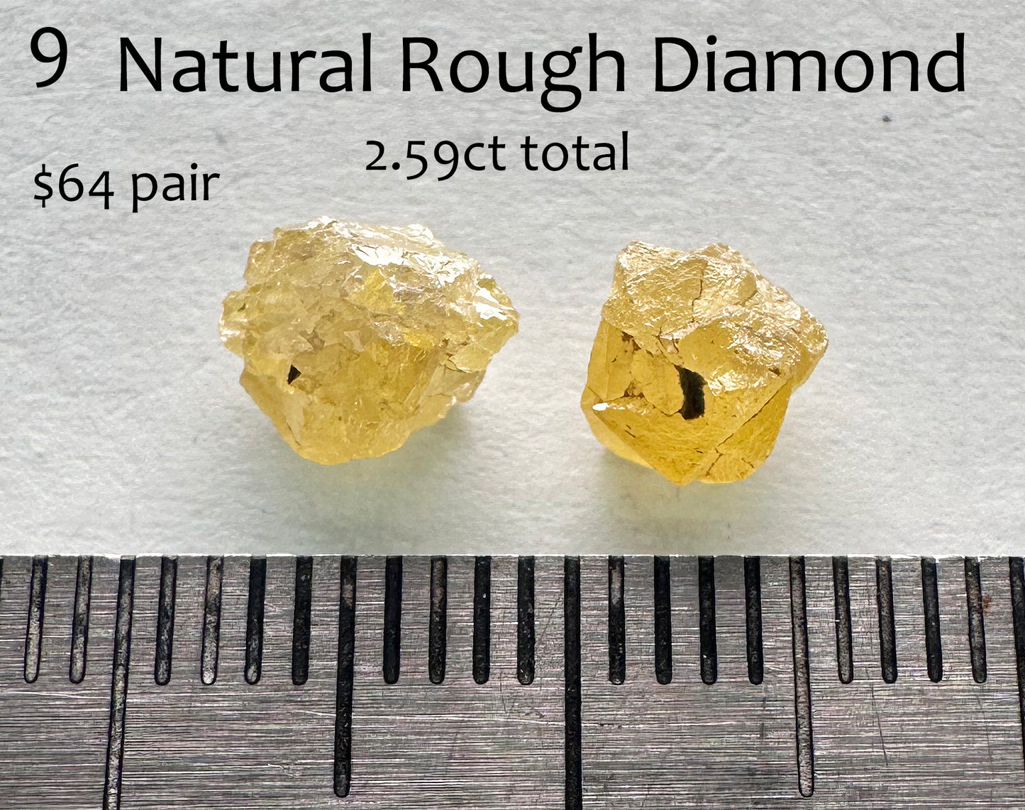 Diamond - Rough - Natural - 2.59ct total