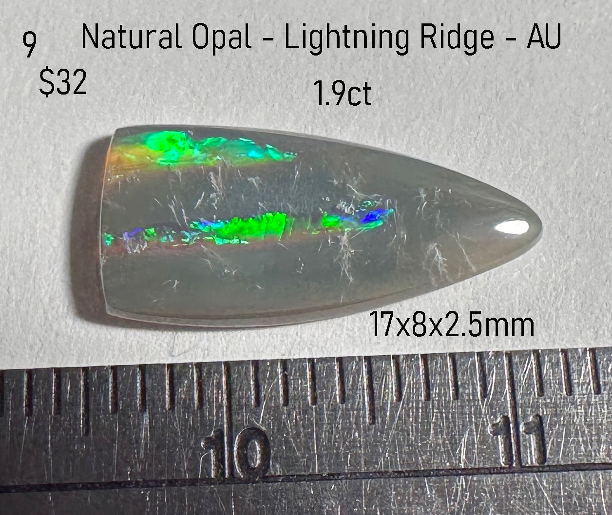 Opal - Natural - Lightning Ridge - AU - 1.9ct