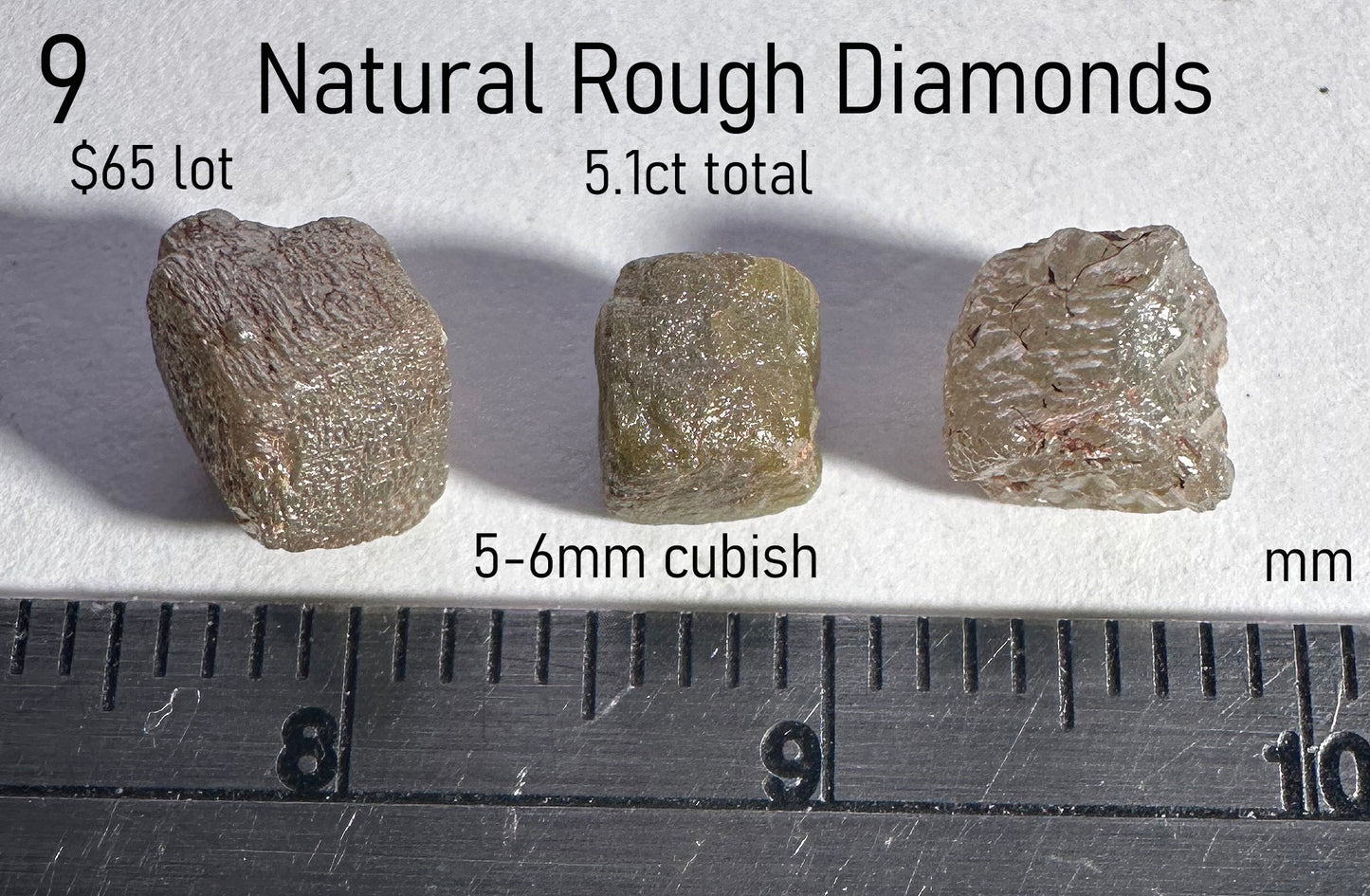 Diamond - Natural - Rough - 5.1ct total
