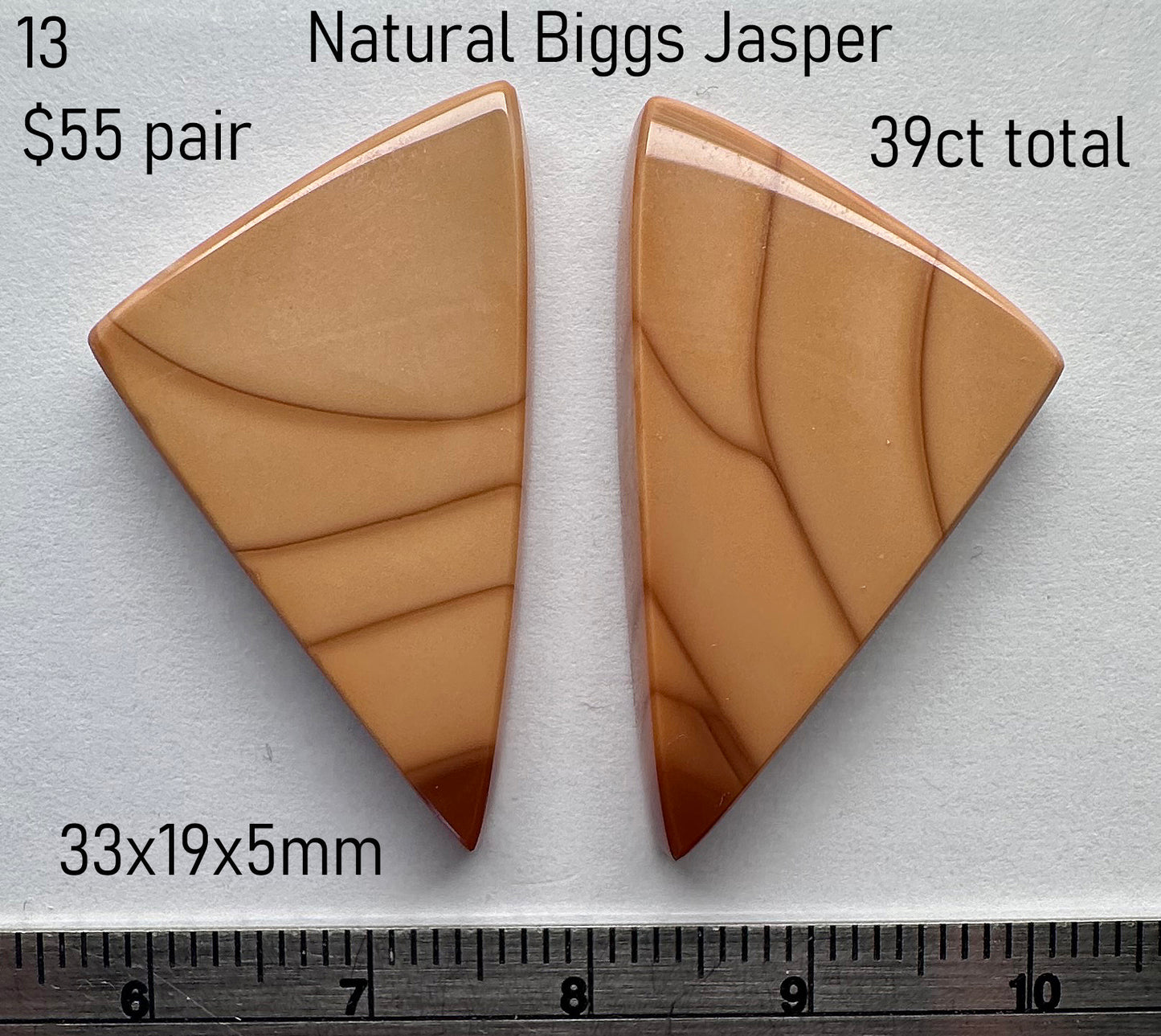 Jasper - Natural - Biggs/Montana - 39ct Pair