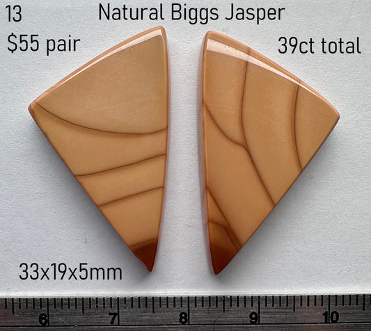 Jasper - Natural - Biggs/Montana - 39ct Pair