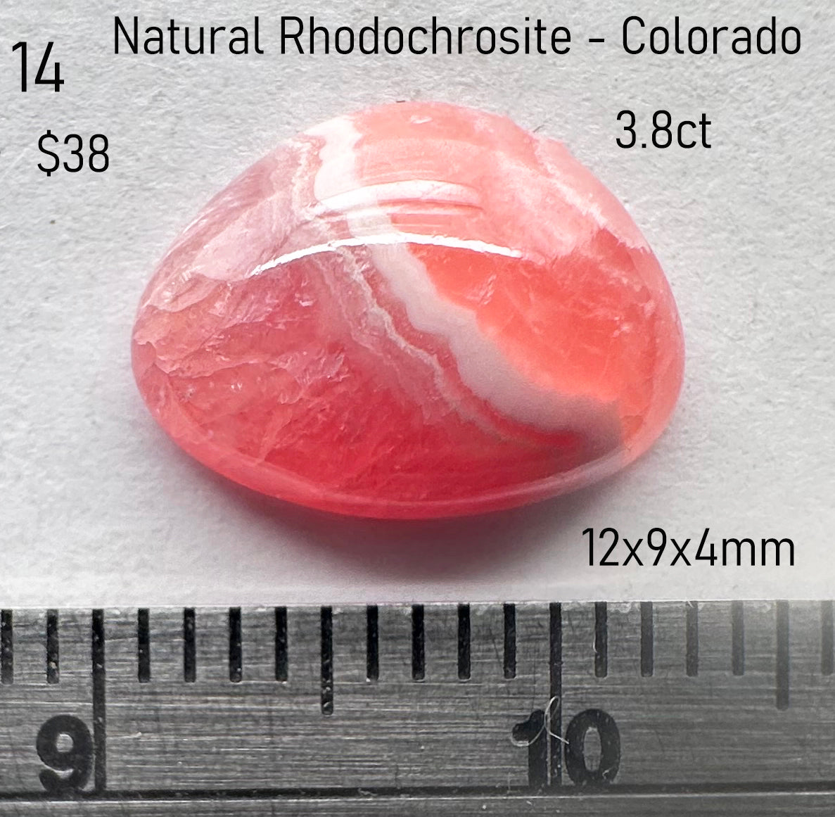 Rhodochrosite - Natural - USA - 3.8ct