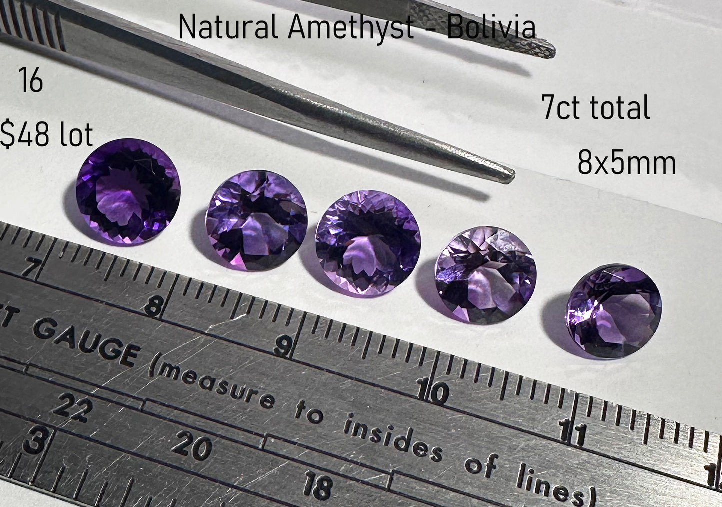 Amethyst - Natural - Bolivia - 7ct total