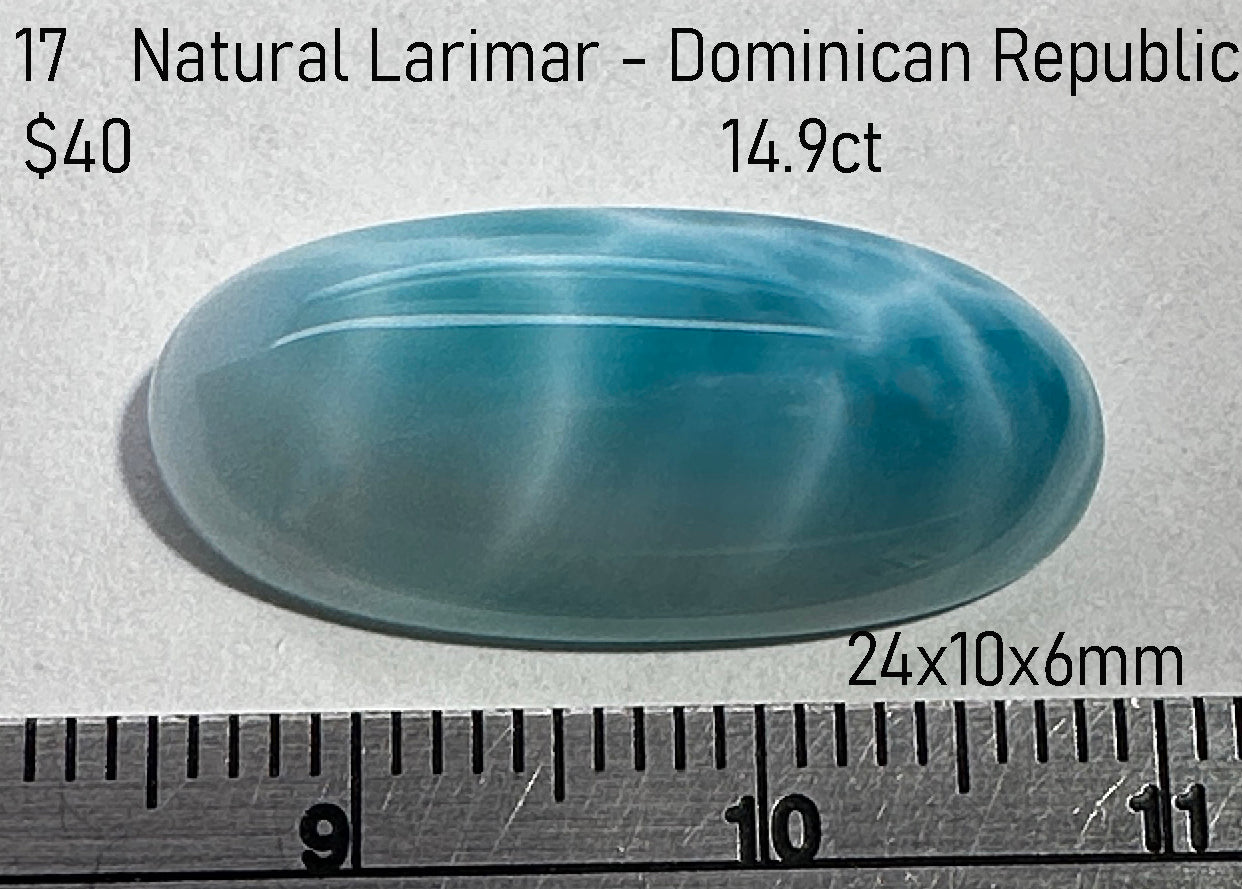 Larimar - Natural - Dominican Republic - 14.9ct