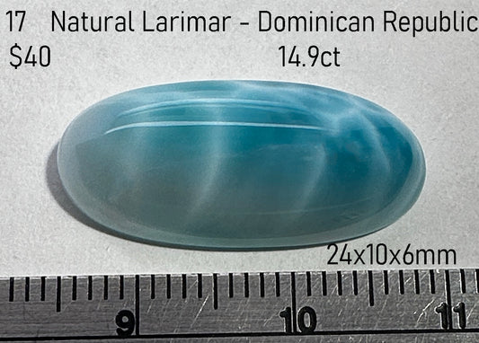 Larimar - Natural - Dominican Republic - 14.9ct