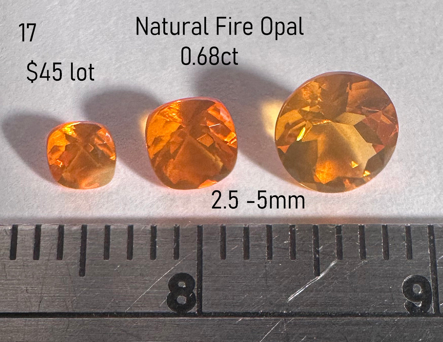 Fire Opal - Natural - Mexico - 0.86ct total