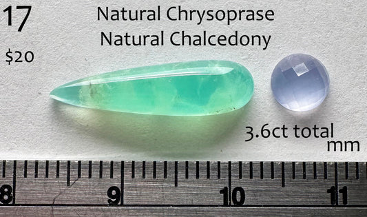 Chalcedony - Natural - Namibia - Chrysoprase - Natural - Australia - 3.6ct total