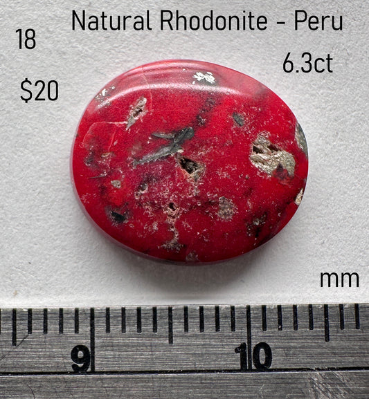 Rhodonite - Natural - Peru - 6.3ct