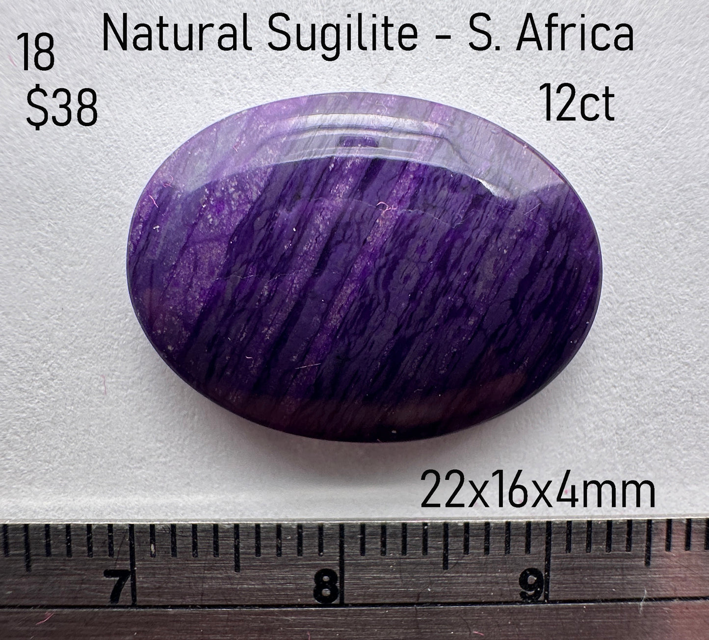 Sugilite - Natural - South Africa - 12ct