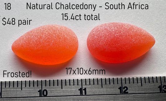 Chalcedony - Natural - Madagascar - Orange - 15.4ct total