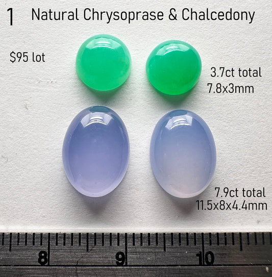 Chrysoprase - Chalcedony - Natural - Australia - Namibia - 5.6ct total