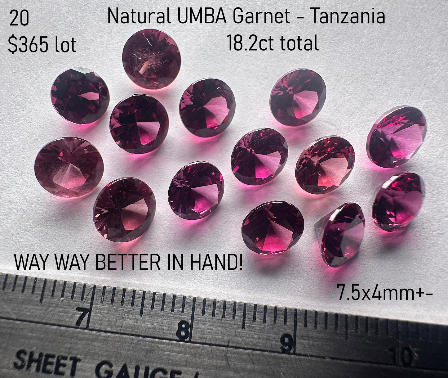 Garnet - Natural - Tanzania - Umba Valley - 18.2ct total