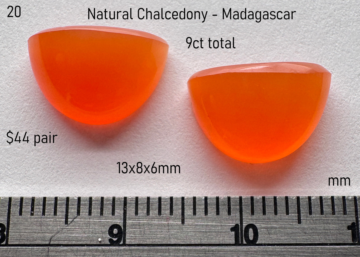 Chalcedony - Natural - Madagascar - 9ct total