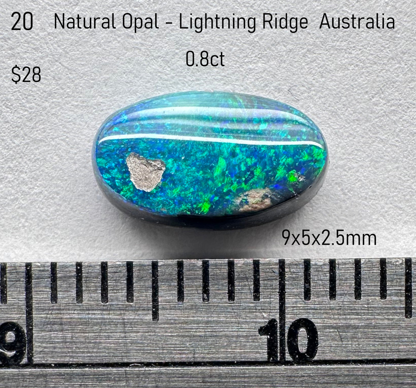 Opal - Natural - Australia - Lightning Ridge - 0.8ct