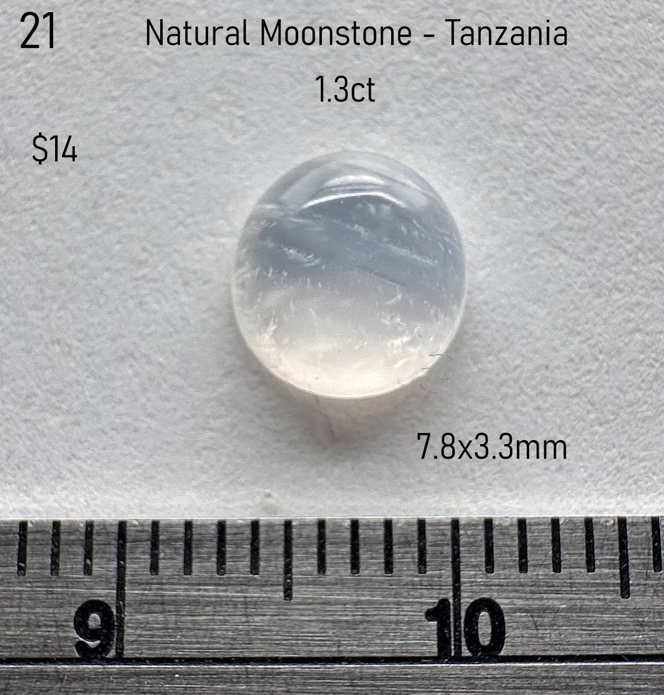 Moonstone - Natural -  Tanzania - 1.3ct