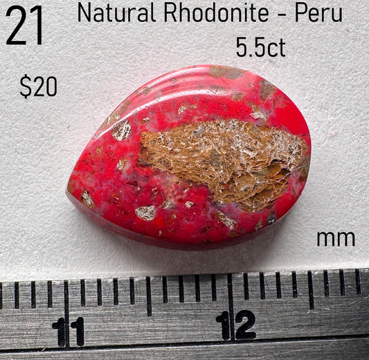 Rhodonite - Natural - Peru - 5.5ct