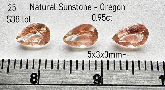 Sunstone - Natural - Oregon - 0.95ct total